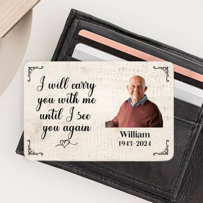 Personalized Carry You With Me Memorial Wallet Card