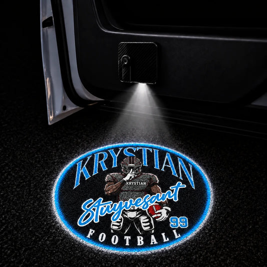 Personalized Football Player Game Day Car Door Projector Lights