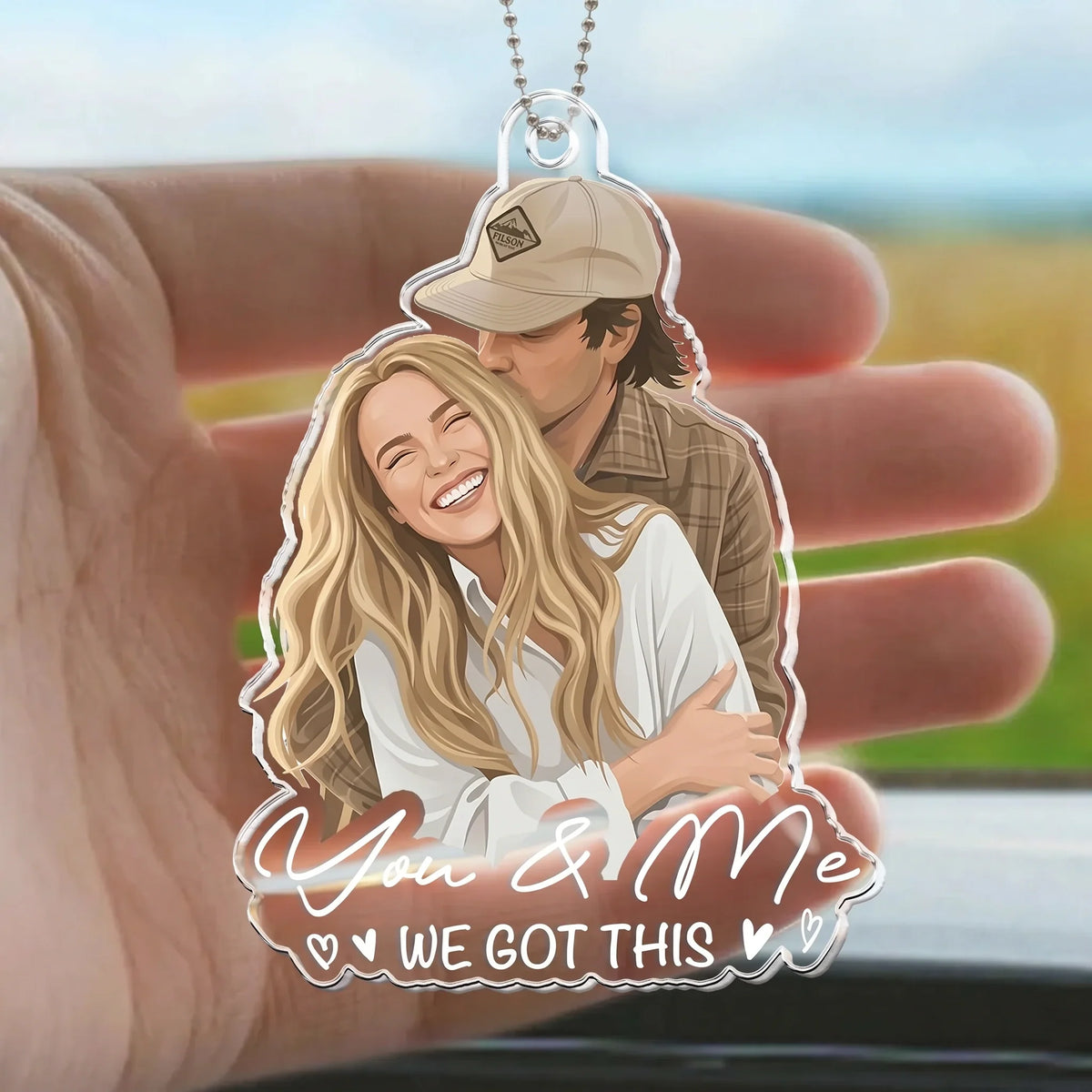 Personalized You And Me Couple Car Hanger