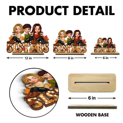 Personalized Autumn Sisters Wooden Plaque