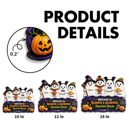 Personalized Standing Boo Kids Halloween Wooden Sign