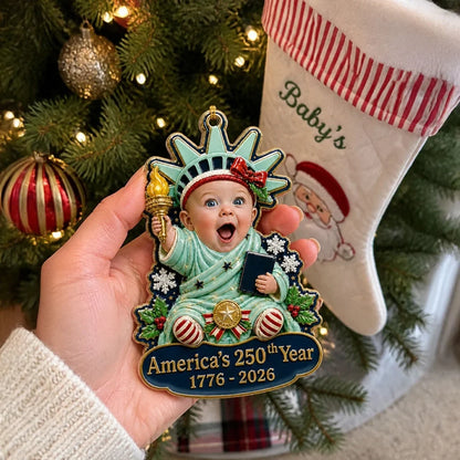 Custom Acrylic Ornament, Baby Holding a Torch as Ornament