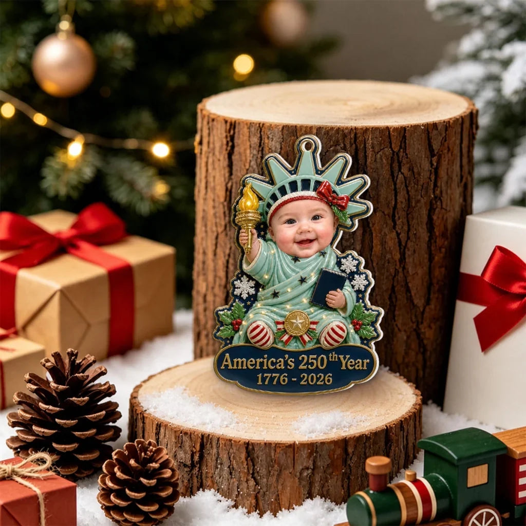 Custom Acrylic Ornament, Baby Holding a Torch as Ornament
