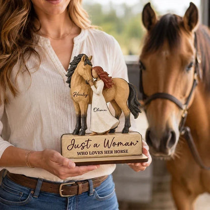 Personalized Horse Girl Wooden Ornament