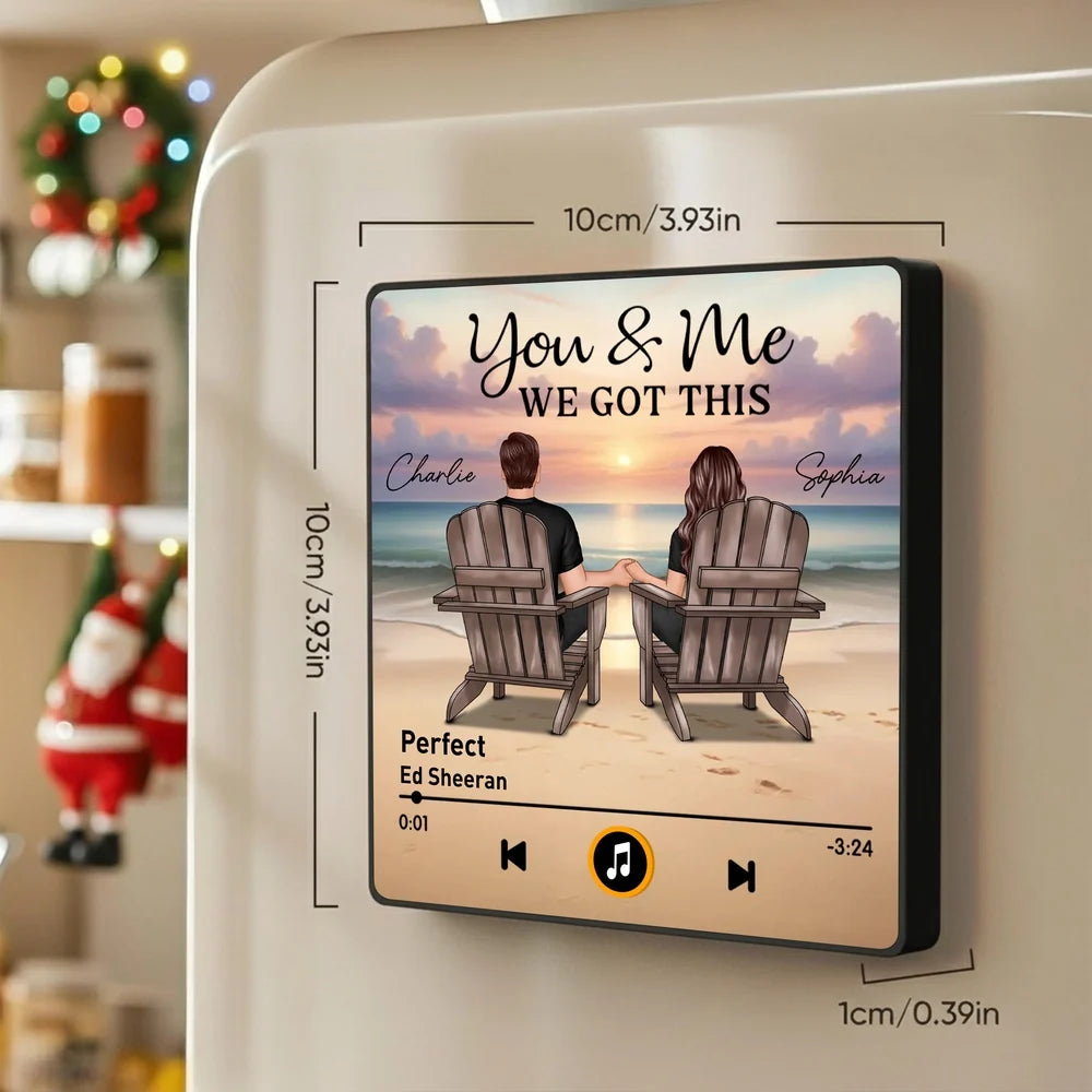 Personalized You And Me Song Acrylic Music Magnet