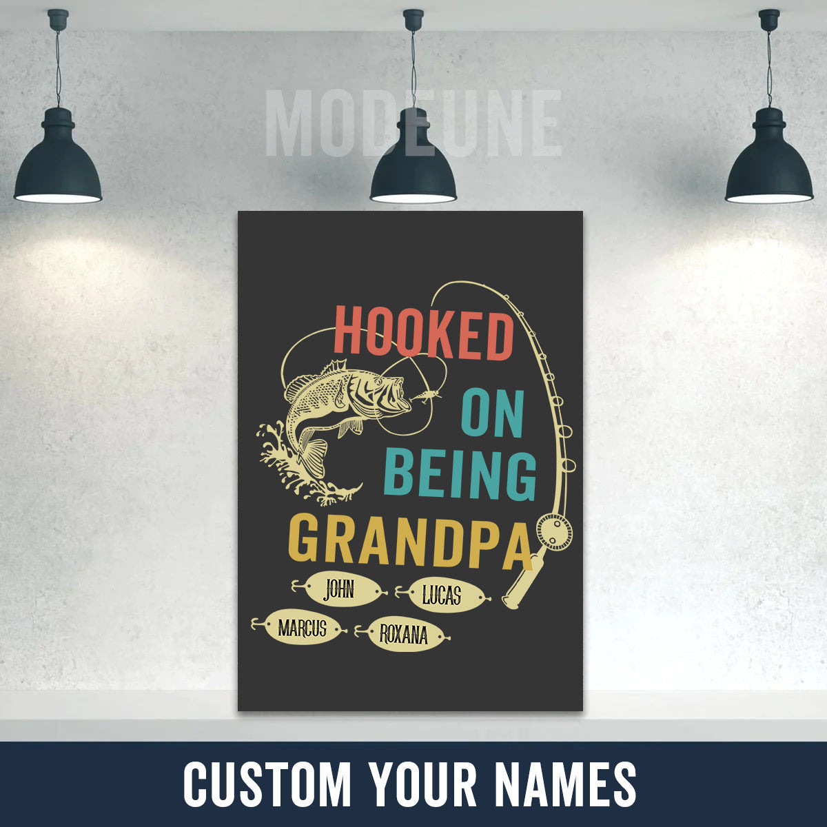 HOOKED ON BEING DAD Premium Canvas Family