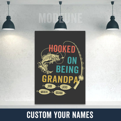 HOOKED ON BEING DAD Premium Canvas Family