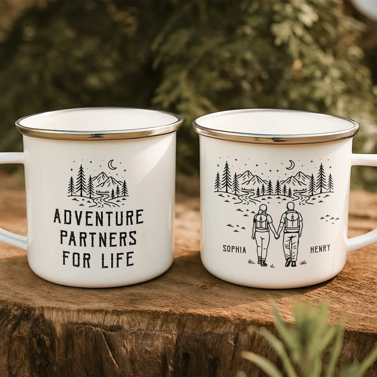 Personalized Adventure Partners Mountain Enamel Mug