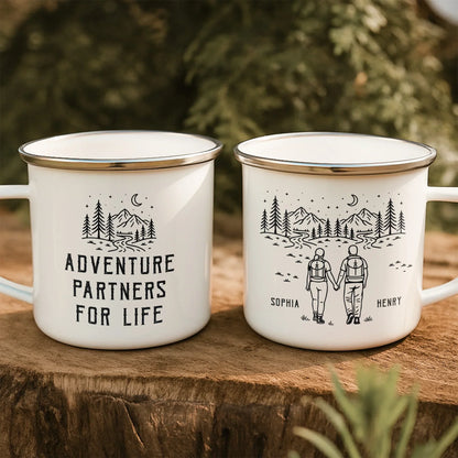 Personalized Adventure Partners Mountain Enamel Mug