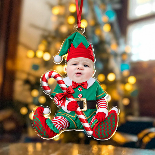 Personalized Baby Face Christmas Acrylic Ornament