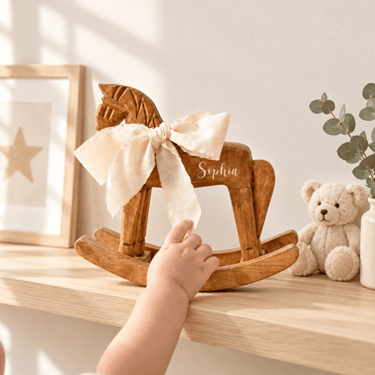 Personalized Wooden Rocking Horse Nursery Decor