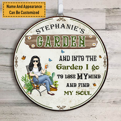 Personalized Into The Garden I Go Wooden Sign