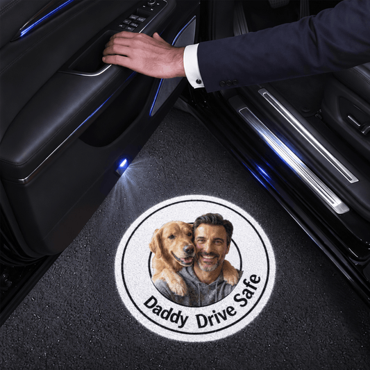 Personalized Dog Portrait Car Door Projector Lights