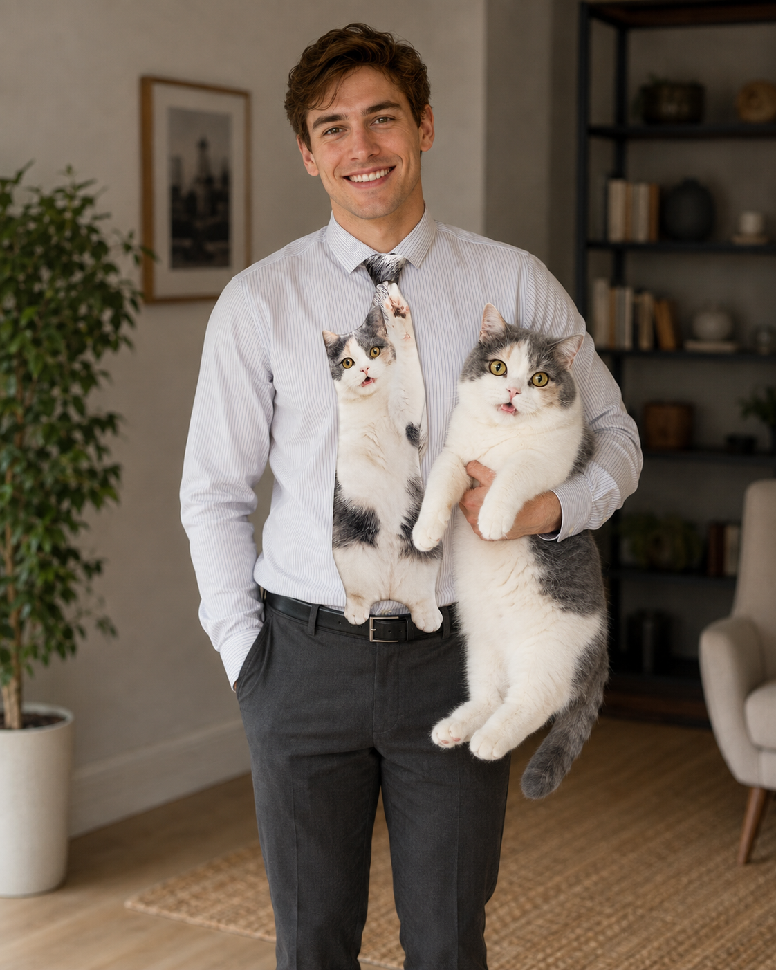 Custom Pet Necktie – Personalized Full Body Cat & Dog Tie from Photo