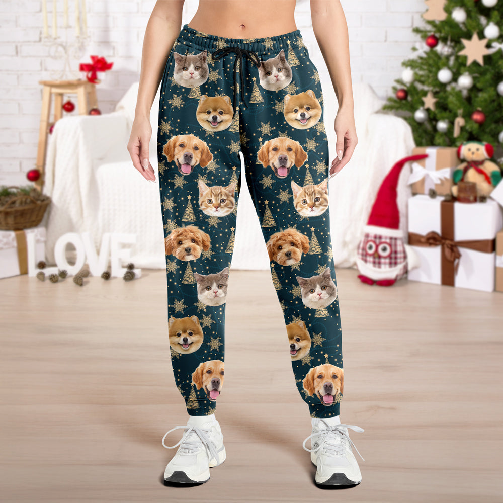 Personalized Pet Photo Christmas Pattern Sweatpants