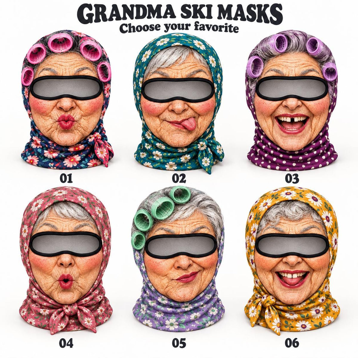 Personalized Funny Grandma Meme Face Ski Mask