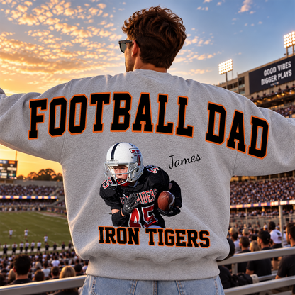 Custom Photo Football Dad Mom Shoulder To Shoulder Shirt CH07 180932