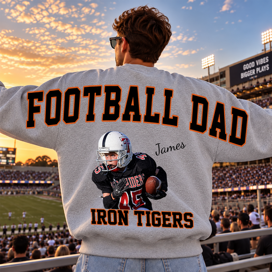 Custom Photo Football Dad Mom Shoulder To Shoulder Shirt CH07 180932