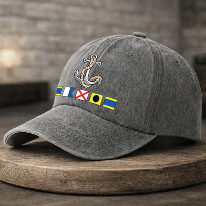 Personalized Nautical Flag Anchor Denim Cap