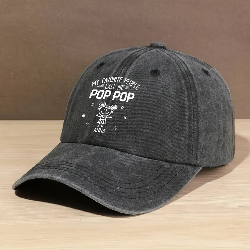 Personalized Favorite People Call Me Grandpa Cap