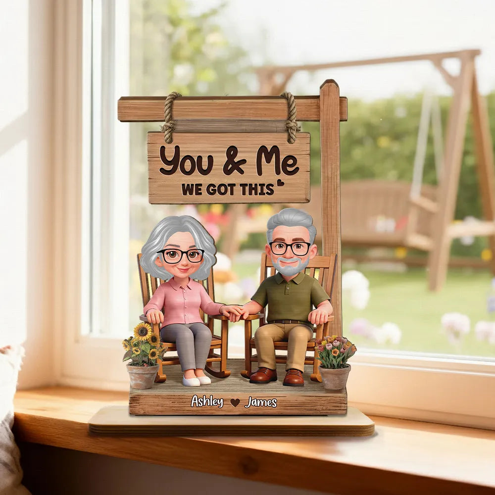 Personalized You And Me Rocking Chair Wooden Plaque