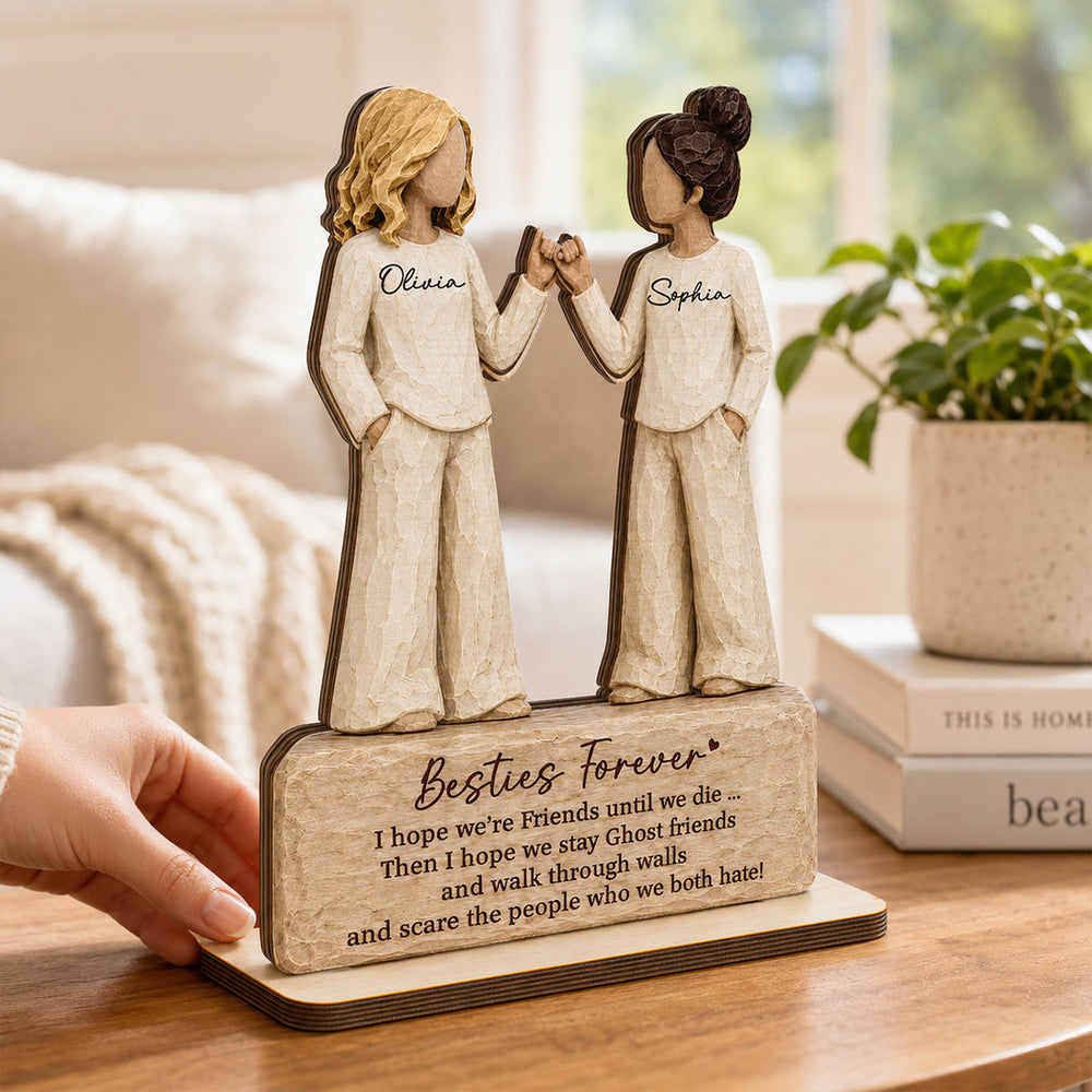Personalized Pinky Promise Besties Wooden Plaque