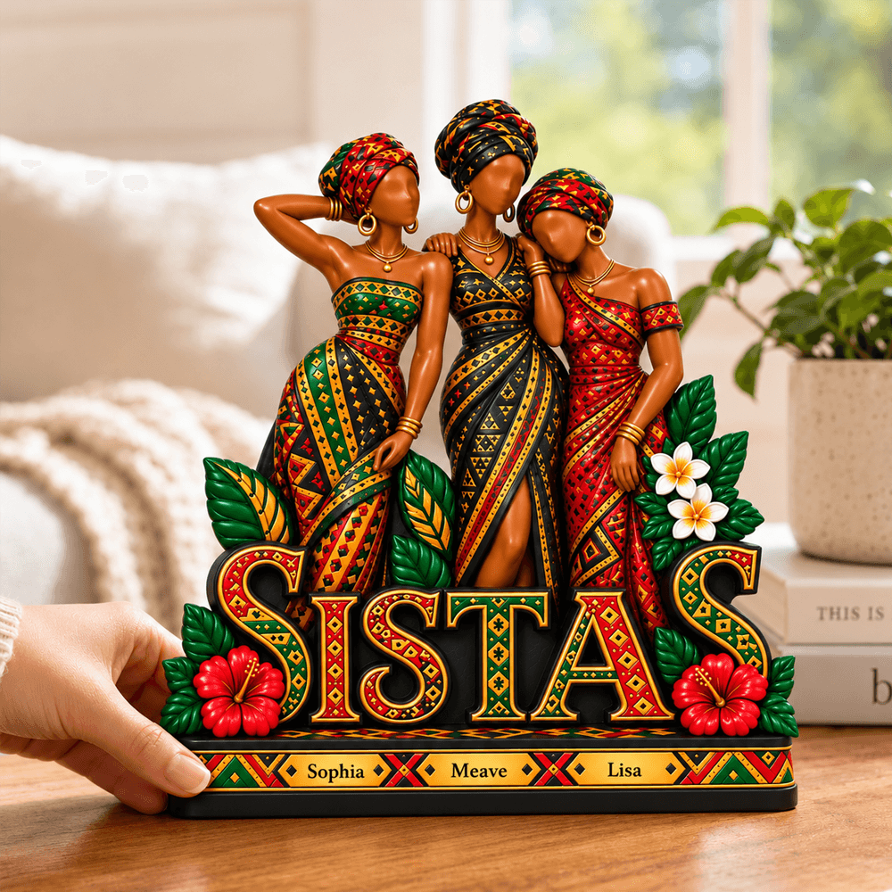 Personalized Sisterhood Bond Thick Wooden Plaque