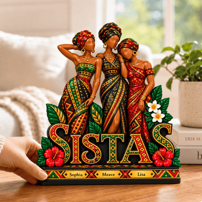 Personalized Sisterhood Bond Thick Wooden Plaque