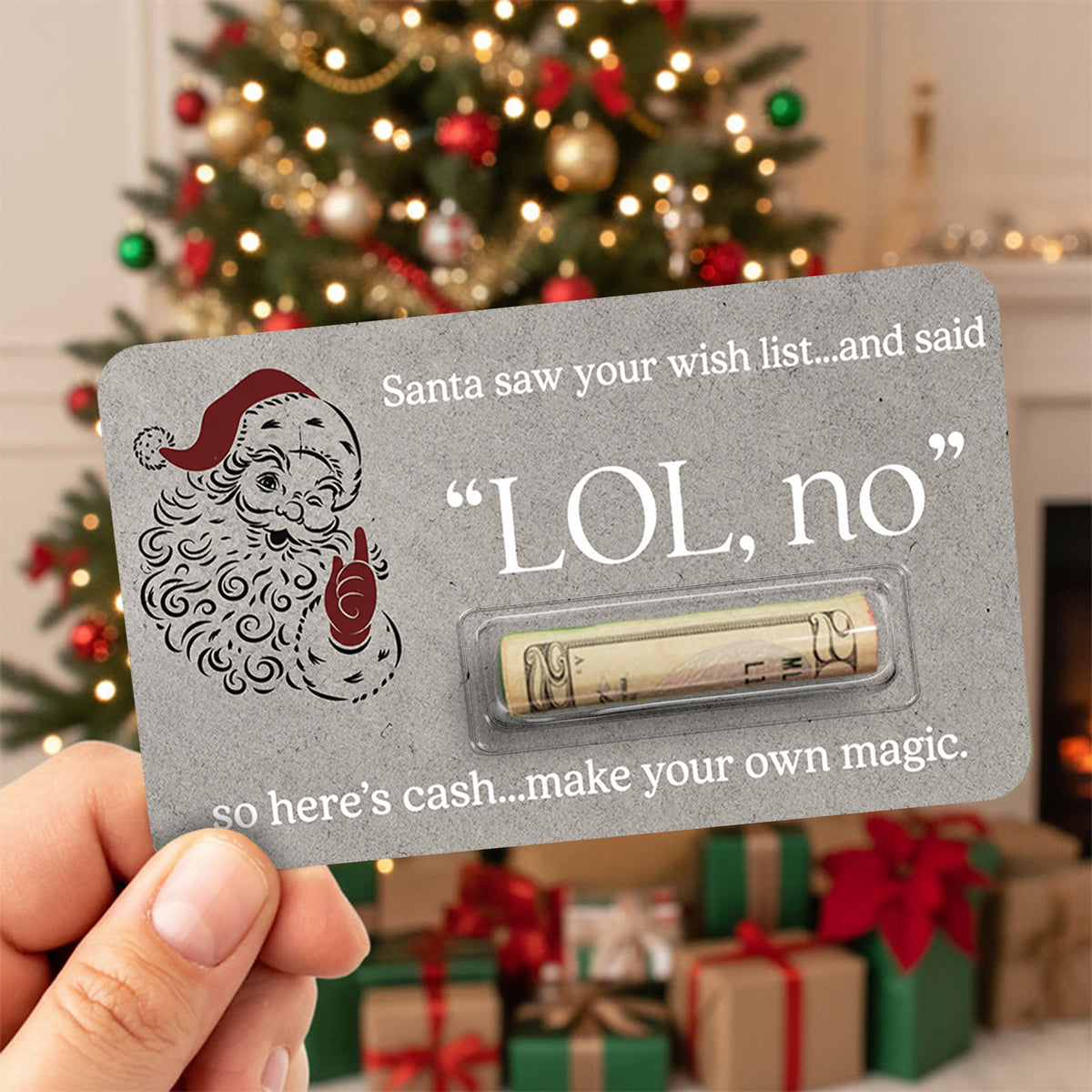 Personalized Santa Wish List Money Holder Card