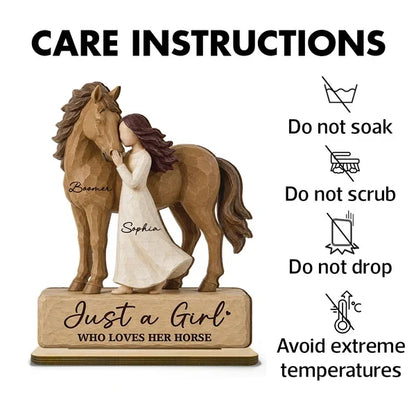 Personalized Horse Girl Wooden Ornament
