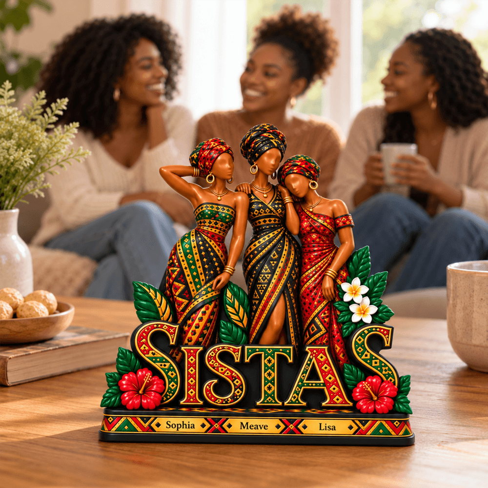 Personalized Sisterhood Bond Thick Wooden Plaque