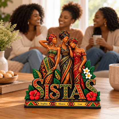 Personalized Sisterhood Bond Thick Wooden Plaque