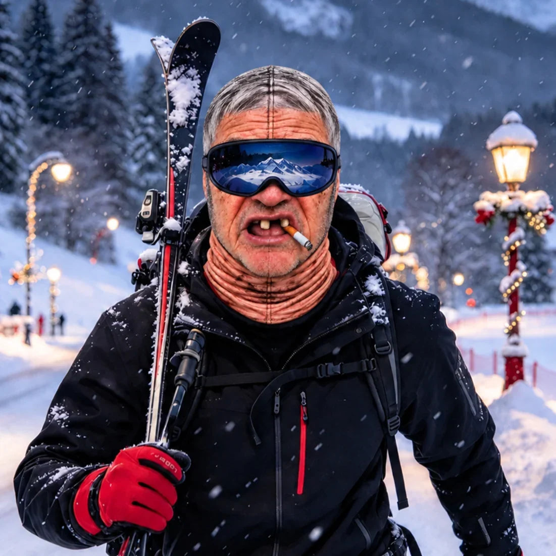 Personalized Funny Old Man Face Winter Ski Mask