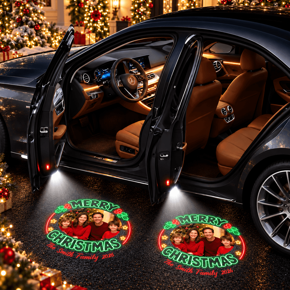 Light Projector Box Display Personalized Christmas Family Photo Car Door Projector Lights – Cuszoo