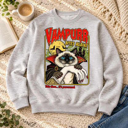 Personalized Vampire Cat Haunted Castle Sweatshirt