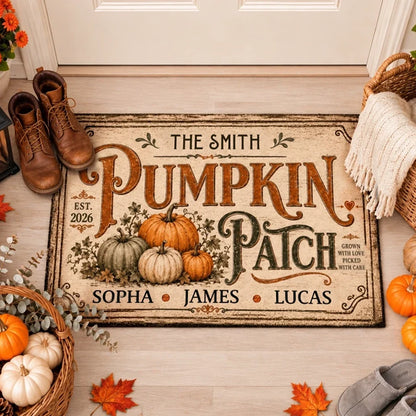 Grown with Love Standard Doormat, Personalized Rustic Fall Entryway Decor, Creative Gift for Family