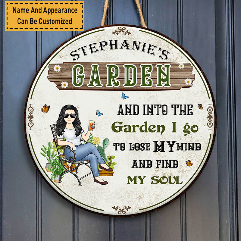 Personalized Into The Garden I Go Wooden Sign