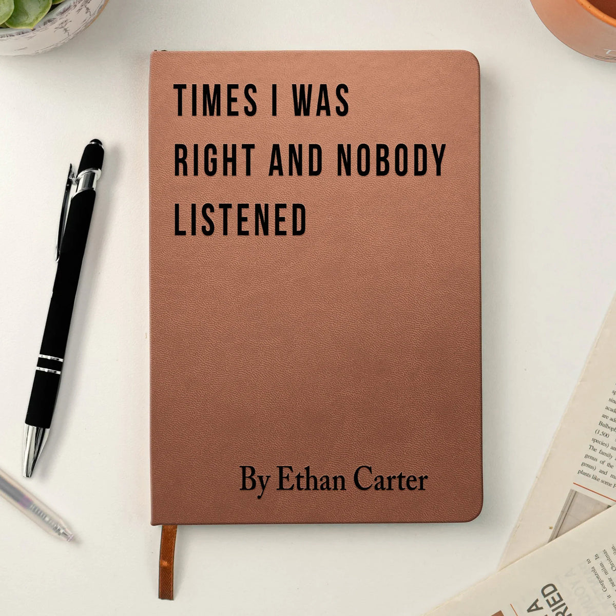 Personalized Sarcastic Leather Journal