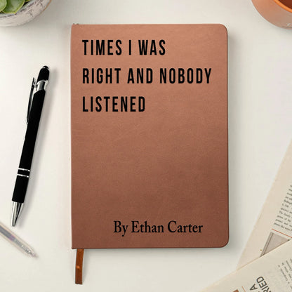 Personalized Sarcastic Leather Journal