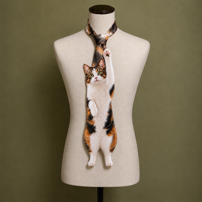 Custom Pet Necktie – Personalized Full Body Cat & Dog Tie from Photo