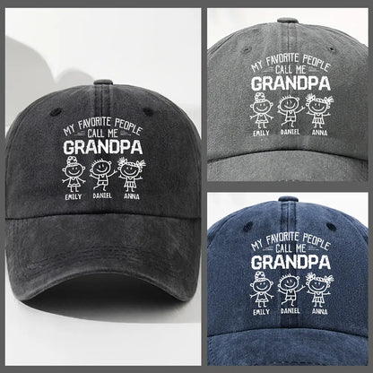 Personalized Favorite People Call Me Grandpa Cap