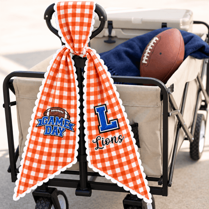 Personalized Striped Football Game Day Embroidered Wreath Sash