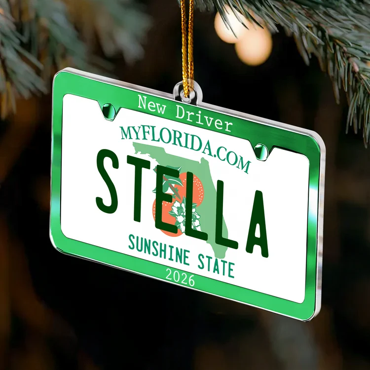 New Driver Acrylic Ornament, Personalized Car Plate Keepsake for Christmas Tree, Creative Gift for Teen Driver