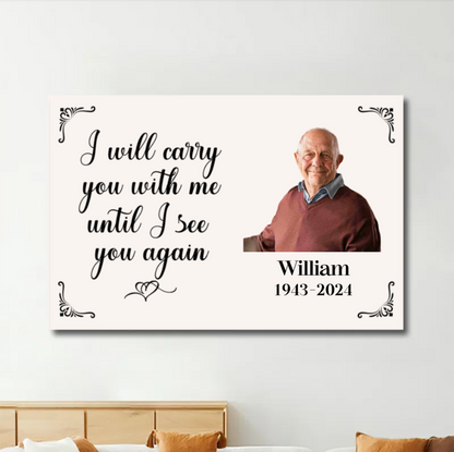Personalized Carry You With Me Memorial Wallet Card
