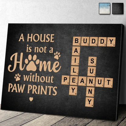 Personalized Paw Prints Pet Name Poster