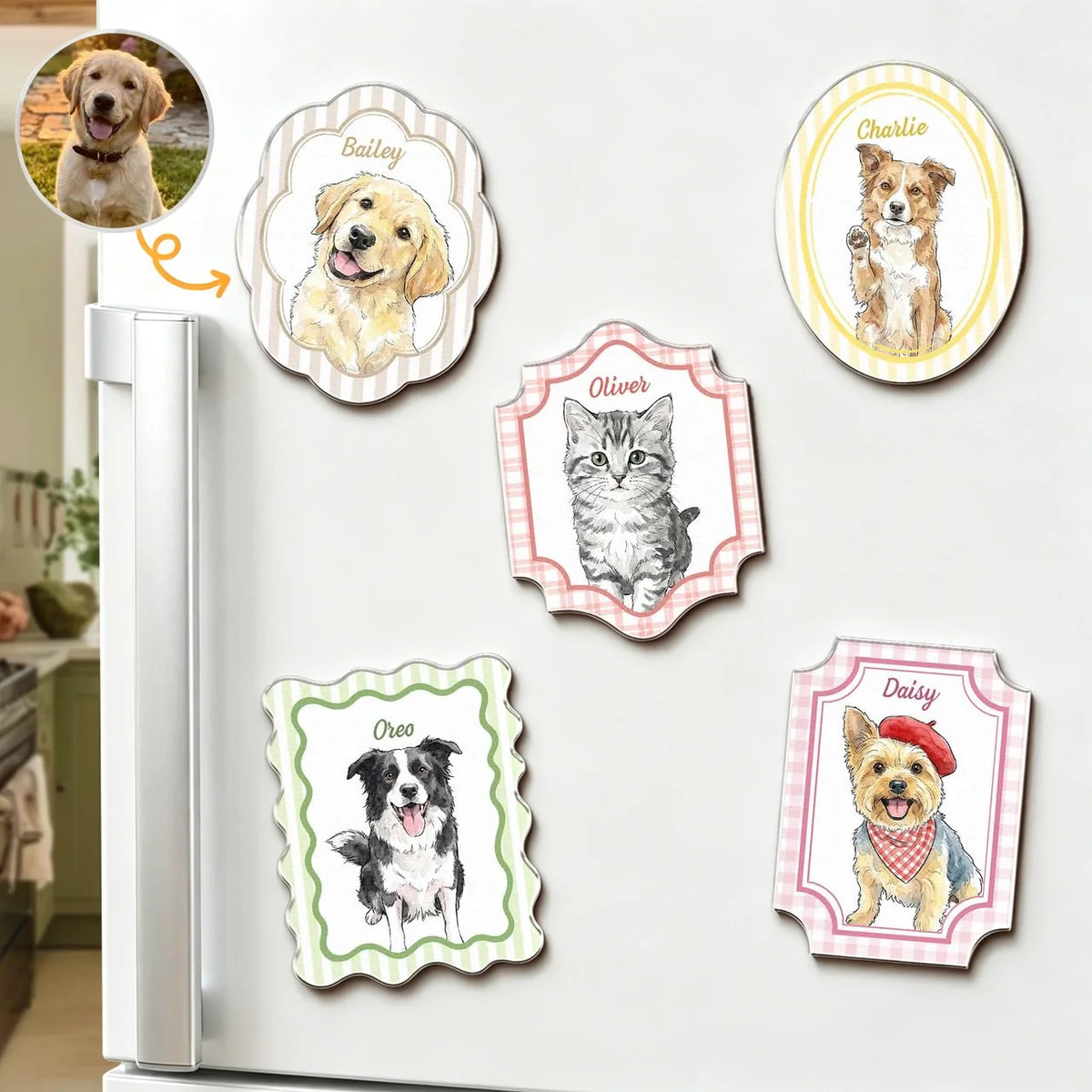 Custom Pet Portrait Acrylic Fridge Magnet