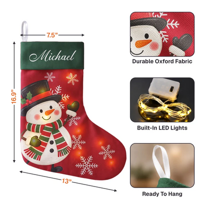 Personalized LED Christmas Stocking Holiday Character