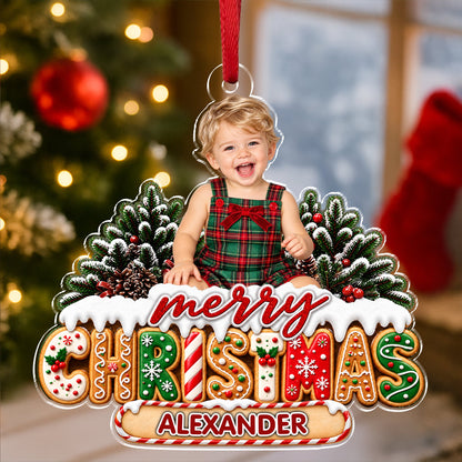 Personalized Custom Kid Photo Christmas Acrylic Ornament