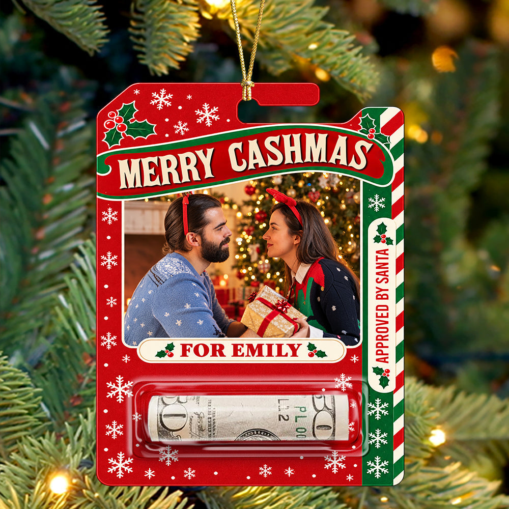 Personalized Merry Cashmas Couple Money Holder Ornament