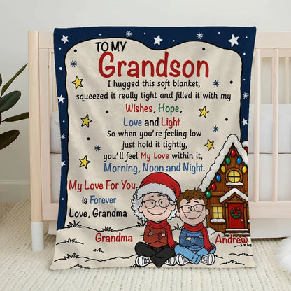 Personalized Grandma And Granddaughter Reading Blanket